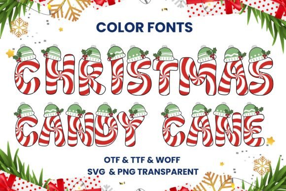 Christmas Candy Cane: A Playful Color Font for Festive Editorial Design