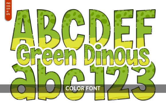 Green Dinous Color Font: A Fresh Typeface for Crafters and Sellers