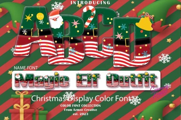 Magic Elf Outfit: A Festive Color Font for Handmade Holiday Products