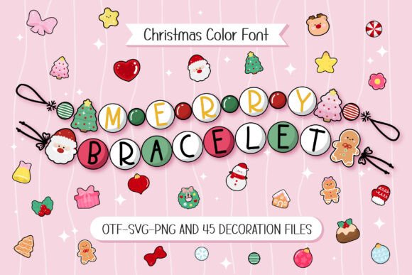 Merry Bracelet: A Festive Color Font for Holiday Branding