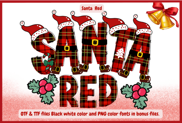 Santa Red: The Festive Plaid Christmas Font for Holiday Branding