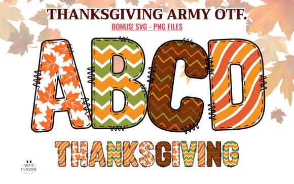 Thanksgiving Army: A Cozy Color Font for Seasonal Crafts
